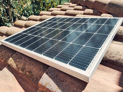 A Solar Panel on Roof Tiles, Muft Bijli Yojana