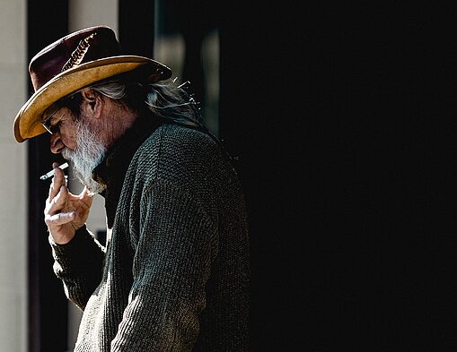 people, man, old, smoking